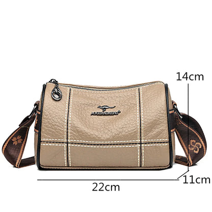 High Quality Solid Color Genuine Leather Shoulder Crossbody Bags For Women 2022 Genuine Leather Ladies Handbags Female Tote Sac