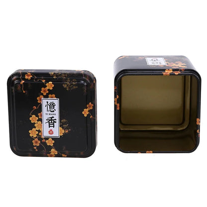 Mini Iron Tin Storage Box Tea Coffee Caddy Square Sealed Packaging Box Canister Vintage Tea Cans Kitchen Storage Container Jar