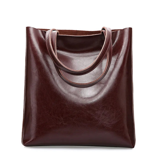 Ko læder taske damer ægte læder håndtasker store kvinder taske store vintage kvindelige 2023 kontor hånd skulderposer til kvinder tote