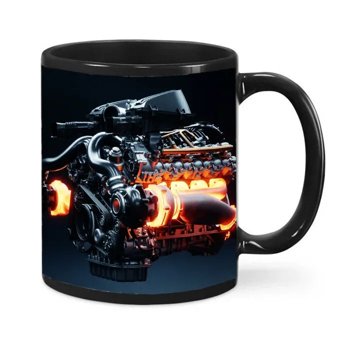 1PC Creative Engine Engine Ceramic Coffee Mug Cup Water Cup Car Motorcycle Festival Gifts