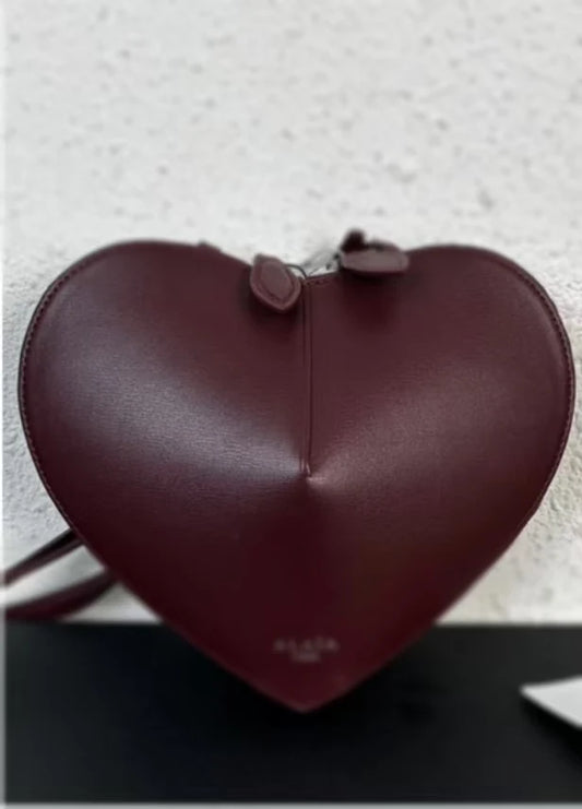 Leður hjartalaga kvenna poki nýr ferskja pericardium há áferð coeur ást poki einn öxl crossbody poki