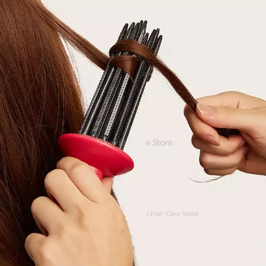 Utsøkt hår curler combs hår fluffy styling curler varmefri curling hårbørste rulleverktøy kvinner profesjonelle apparater