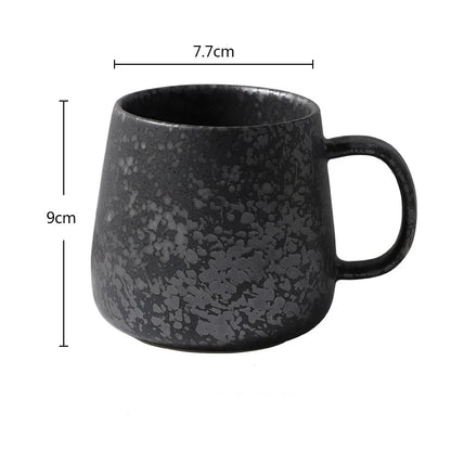 380ml Japanese Retro Style Coffee Mug With Handle Ceramic Breakfast Oats Milk Cups Home Teacup Water Mug With Lid And Spoon Gift