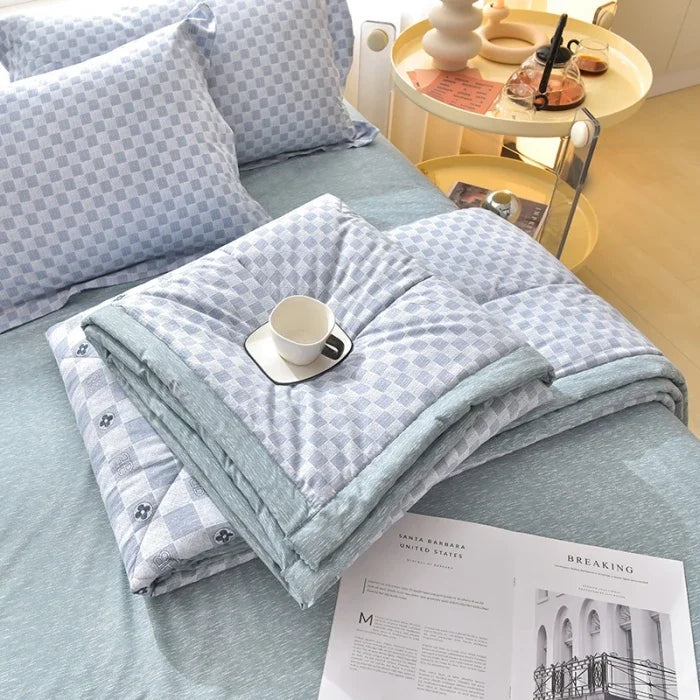 ZTGL Klassieke geruite print beddengoed dekbed koningin dunne quilt zomer lichtgewicht deken, gewassen katoenen stof, zachte comfortabele ademende ZTGL Klassieke geruite print beddengoed dekbed koningin dunne quilt zomer lichtgewicht deken, gewassen katoenen stof, zachte comfortabele ademende