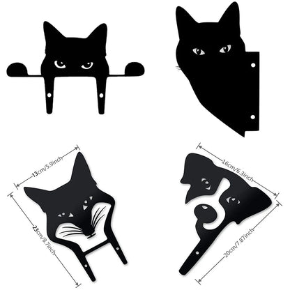 גן חיצוני קישוט אקרילי מסעדה קיר חלון תליון פסל חיה מתנה אוסף תמונות חתול שחור
