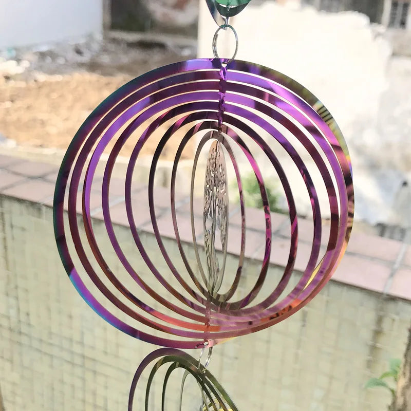 3d rotující větrné zvonkohry strom života větrné spinner Bell pro domácí výzdobu estetická zahrada visí dekorace venkovní větrné větrné sady