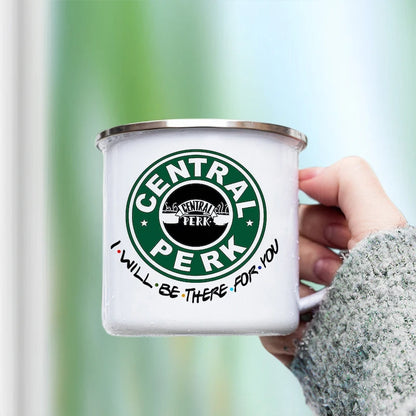 Personalised Name Friends Tv Show Central Perk Mug 11oz Enamel Wholesale Coffee Mugs Tea Cup Gift For Friends Dropshipping