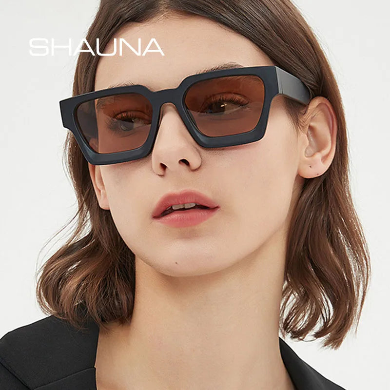 Shauna INS Populární ženské čtvercové sluneční brýle retro muži tónované odstíny UV400