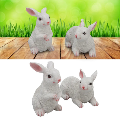 1 pari pupu kanin koristeet koristeet hartsi taide käsityöläisen malliveistospatsashahmo parvekkeelle puutarhaan