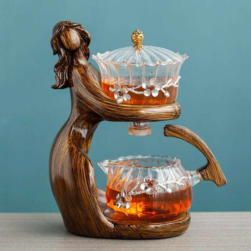 Heat-resistant Glass Teapot Holder Base Tea infusers Tea Ware Automatic Tea Set  Making  Kungfu Teapot