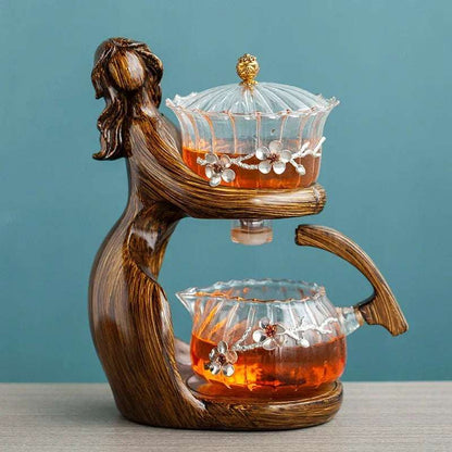 Heat-resistant Glass Teapot Holder Base Tea infusers Tea Ware Automatic Tea Set  Making  Kungfu Teapot