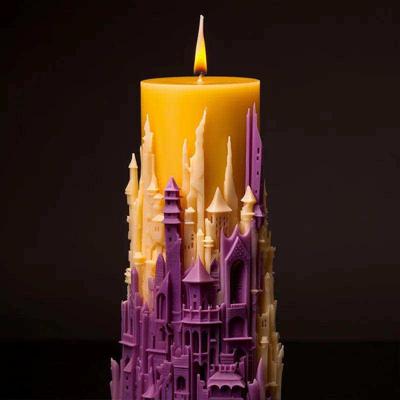 3D Castle Silicone Candle Mold Fairy House Building Soap Resin Gyps Making Tools Cake Decor Molds Wedding Birthday Crafts Gave