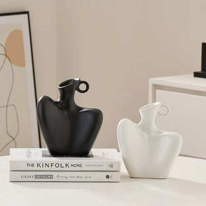 Creative Human Vase Living Room Flower Arrangement Container Ceramic Flower Pot Decoration Home Decoration Accessories