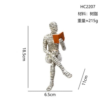 Nordic Modern Reading Woman Statue Modern And Simple Living Room Decorative Ornaments  Resin Crafts, Tabletop Sculpture