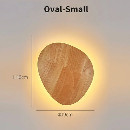 Circular LED Wall Lamp Wooden Modern Minimalist and Creative Home Lamp Bedroom Living Room Background Wall Decoration Lighting