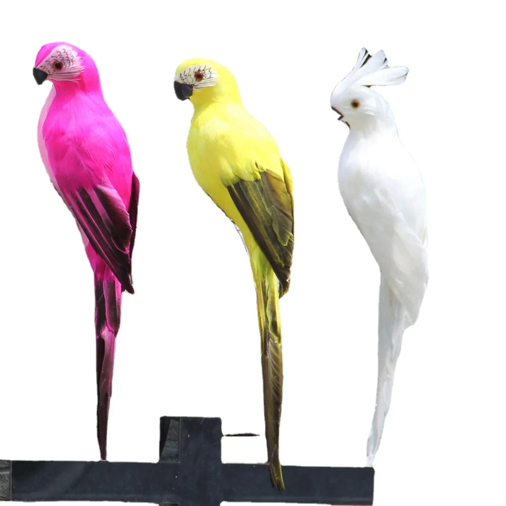 25 cm Faam fatto a mano piuma artificiale pappagallo imitazione uccello modello figurina schiuma di schiuma pappagallo per pappagalli decorazione del giardino