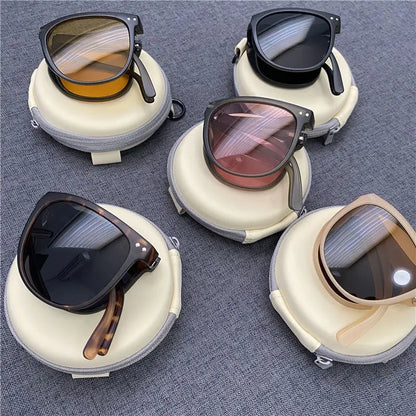 Sammenleggbare solbriller, bærbar, ultra lett solbeskyttelse, UV -beskyttelse, solbriller for både menn og kvinner