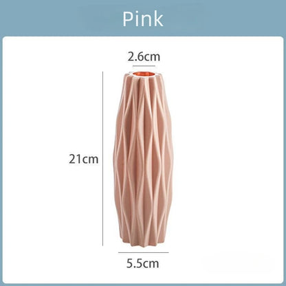 1Pc Diamond Plastic Vase Imitation Ceramic Flower Pot Thick And Durable Suitable For Living Room Bedroom Home Holiday Decoration