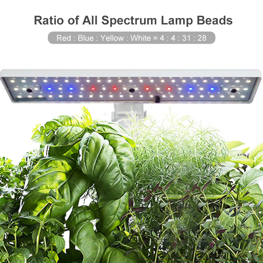 Vannpumpe smarte hydroponics voksende system innendørs hagesett 9 pods automatisk timing med høydejusterbare 15w LED vokse lys