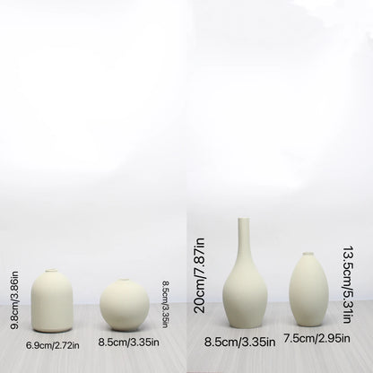 4 Piece Minimalist Art Vase, Vase Set, Perfect for Country Home Décor, Modern Farmhouse, Living Room, Shelf, Tabletop, Bookcase,