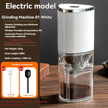 Custom logo Small portable mini home kitchen coffee grinder machine mill automatic USB charging electric coffee grinder