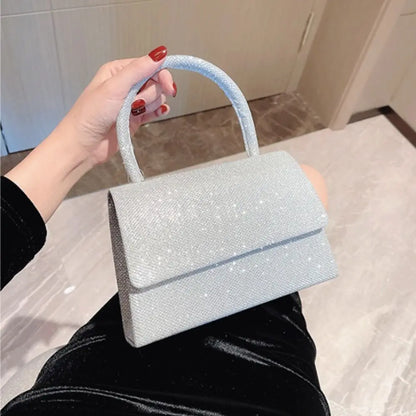 Ny sølv lys silke kveldsveske kvinner elegant mote bankett clutch kjede skuldervesker luksuriøs veske kvinnelig håndveske