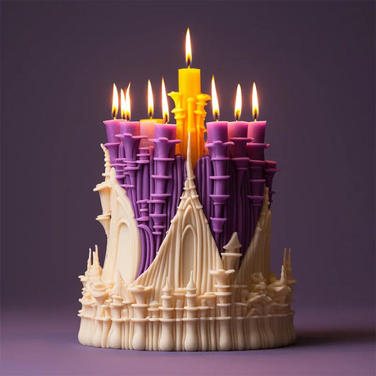 3d slot silikone stearinlys skimmel fairy hus bygning sæbe harpiks gipsfremstillingsværktøjer kageindretning forme bryllup fødselsdag håndværk gave gave