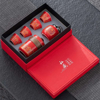 Retro Style Tea Set Gift Box Set Fast Ceramic Business Gifts Company Staff with Hand Gifts