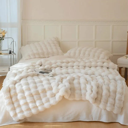 Faux krzno plišani deka toplo zimske dvostrane deke za krevet luksuzni kauč u obliku kauča za kauč za jastuk poklon poklon