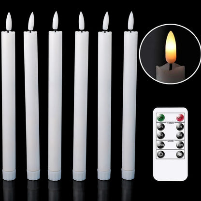 Paketë me 2 qirinj të shkurtër pa flakë 6.5 inç/16.5 cm qirinj të shkurtër LED për Halloween, qirinj LED të bardhë/bezhë të operuar me bateri