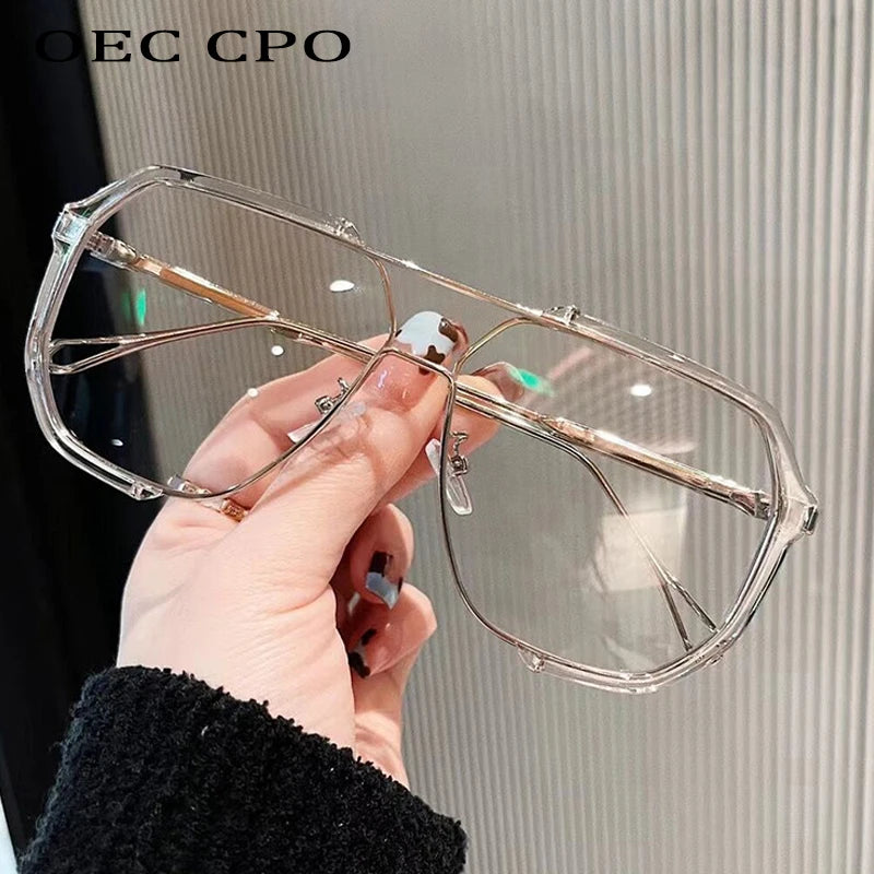 Overdimensionerede solbriller Kvinder 2023 Ny unik ét stykke mode solbriller til mænd UV400 punk briller, der tendens til kvindelig briller Uv400