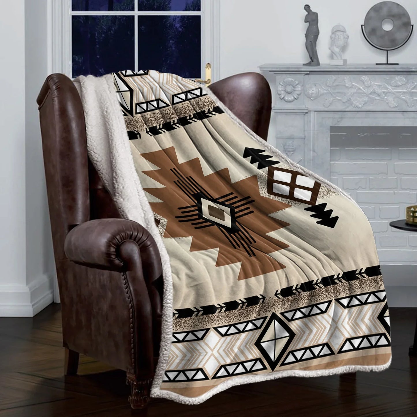 Coperte grafiche di geometria indiana inverno inverno cashmere coperta divano ufficio morbido lancio coperta per bambini letto letto