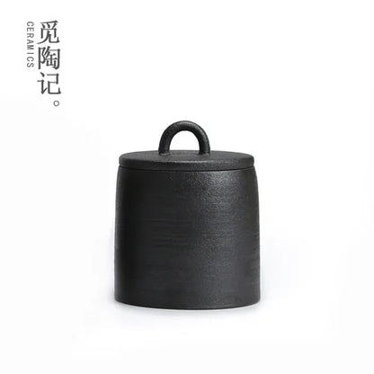 Stoneware Tea Tins Porcelain Sealed Jar Household Large and Small Size Japanese Style Tea Container Tea Box Tea Jar Tea Storage