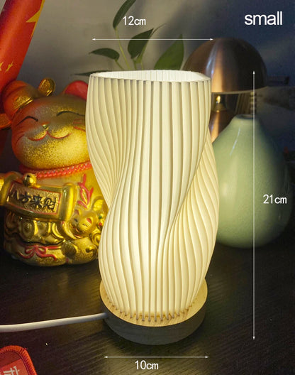 French cream style 3D desk lamp ins internet red pleated bedroom bedside lamp study coffee shop card seat atmosphere lamp