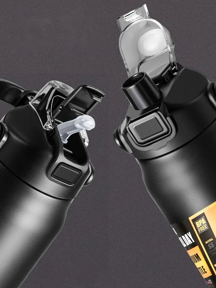 304 Stainless Steel Thermos Portable Outdoor Thermal Mug Tumbler Vacuum Flasks Cold and Hot Sports Water Bottle with Straw