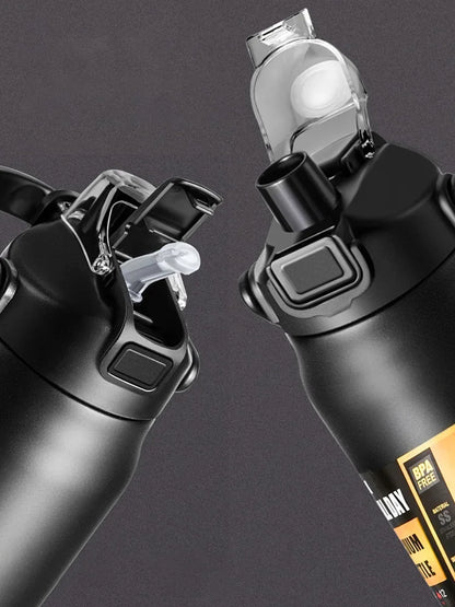 304 Stainless Steel Thermos Portable Outdoor Thermal Mug Tumbler Vacuum Flasks Cold and Hot Sports Water Bottle with Straw