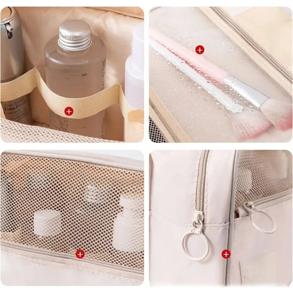 Borsa da viaggio cosmetica da viaggio di grande capacità Washing portatile con un attacco di stoccaggio del bagno femminile impermeabile.