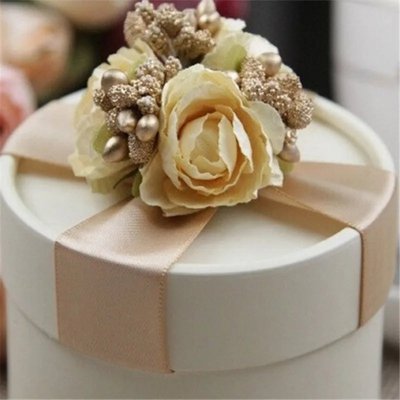 12/36/72/144pcs Mini étamine Fleur Fleurs artificielles artisanat Fausses Fleurs pour le bouquet de mariage Scrapbooking décor DIY