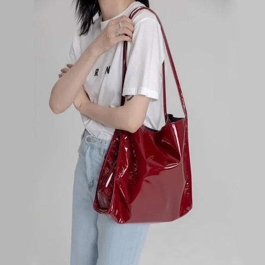 Divat szabadalmaztatott bőr női válltáskák szüreti női alkalmi táskák kézitáskák nagy kapacitású hölgyek bevásárló táska