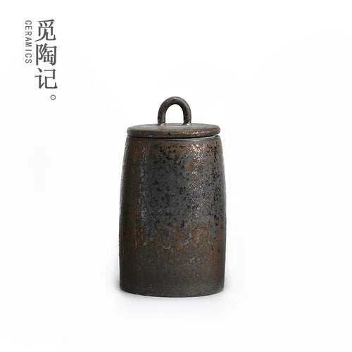 Stoneware Tea Tins Porcelain Sealed Jar Household Large and Small Size Japanese Style Tea Container Tea Box Tea Jar Tea Storage