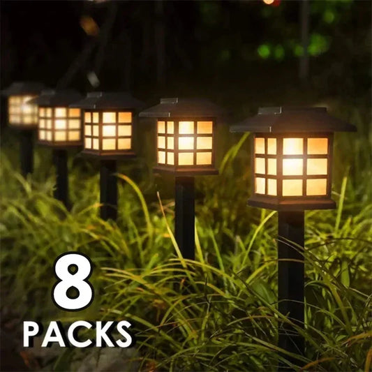 2/4/6/8pcs Solar LED -trasélys utendørs vanntett gangvei Garden Decor Street Lamp for Landscape Yard Patio Driveway