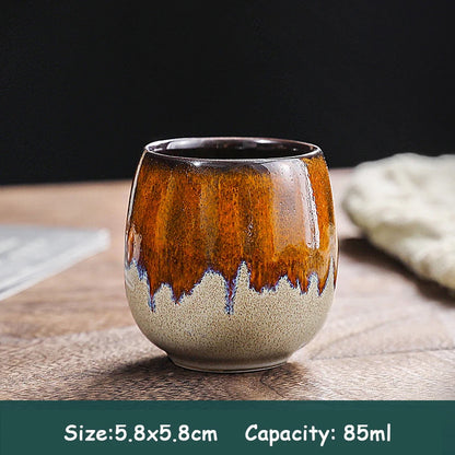 85/160ML Japanese Style Teacup Water Cup Stoneware Ceramic Coffee Cups Kiln Change Kungfu Teacup Beer Tea Mug Cuisine Drinkware