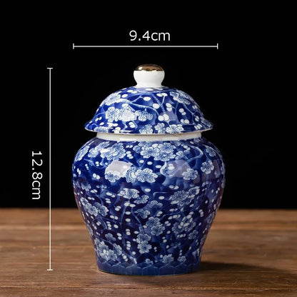 Blue and White Porcelain Tea Canister Ceramic Tea Organizer Box Storage Jars Desk Decoration Tea Jar Coffee Container Tea Caddy