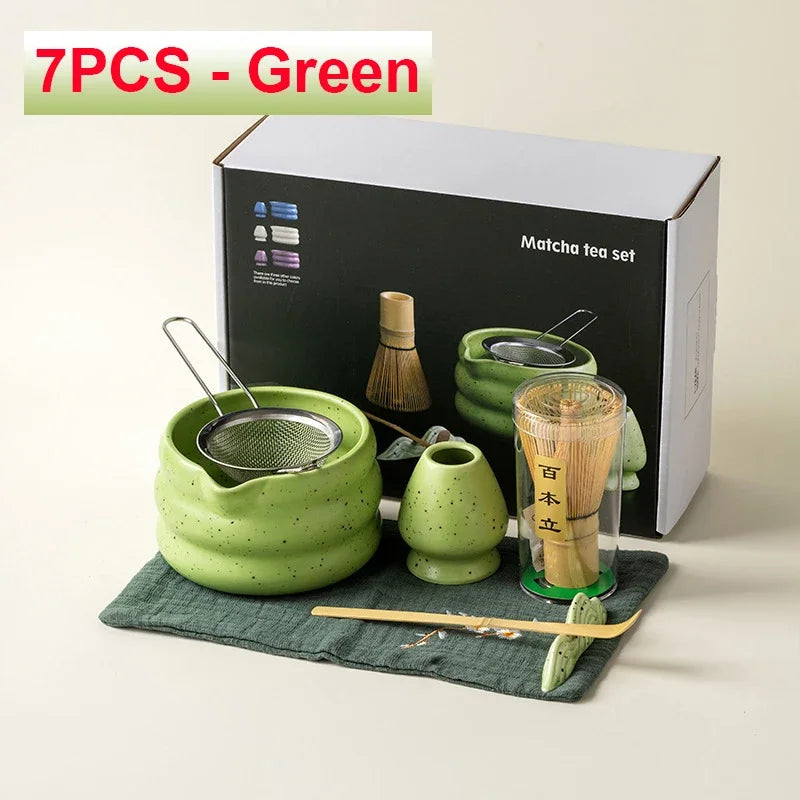 4/6PCS 7pcs Matcha White Tea Whisk Teaware Japanese Ceremony Bamboo Chasen Tea Tool Tea Brush Exquisite Matcha Kit for Teaset
