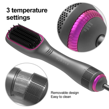 3 in 1 Heißluftkamm Styling Kamm für gerade lockige elektrische Heißluftpinsel Frauen Anionen Erhitzen Kamm Haar Glättung Pinsel