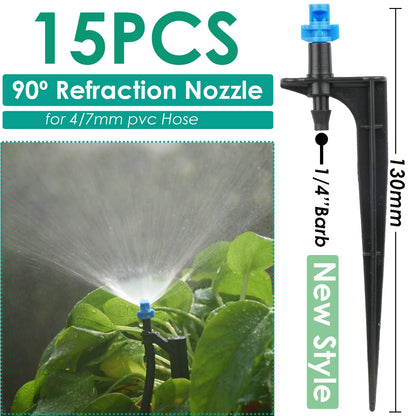 Kesla 15pcs giardino annaffiatura irrigazione irrigazione dell'irrigatore di nebbia sull'inserimento del dripper che inserisce la serra del tubo da 4/7 mm