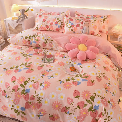 Set de lenjerie de pat drăguță bărbați femei plapumă de acoperire pat lenjerie spălat bumbac mirco fibre comforter set twin queen king cuplu dublu pat