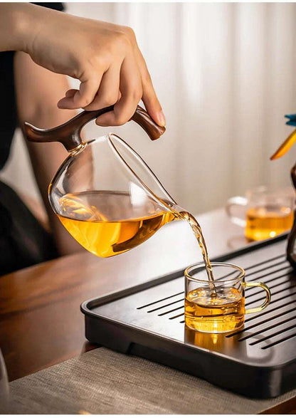 2024 New Glass Automatic Tea Set for Household Light Luxury High-end Teacup Magnetic Teapot Lazy Tea Maker