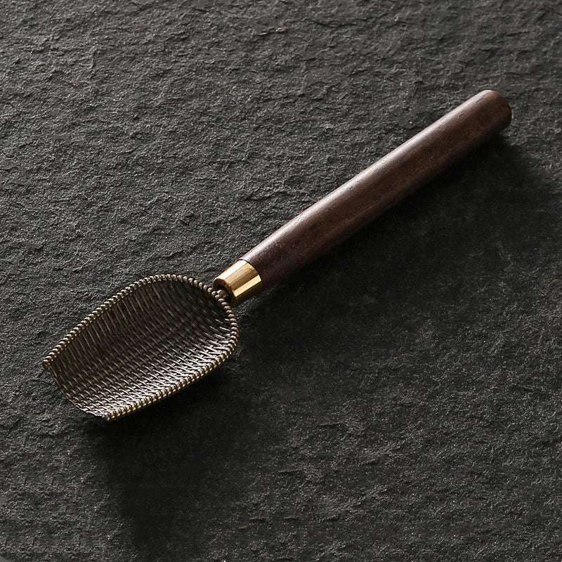 1pcs Tea Spoon Ebony Teaspoon Solid Wood Retro Creative Tea Shovel Tea KongFu Tea Ceremony Accessories Gift