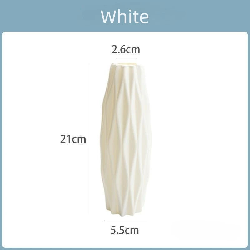 1Pc Diamond Plastic Vase Imitation Ceramic Flower Pot Thick And Durable Suitable For Living Room Bedroom Home Holiday Decoration